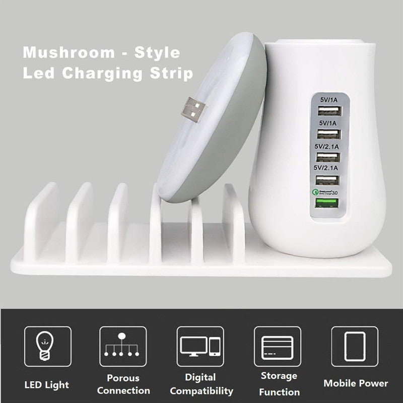2 In 1 Multifunction Mushroom Lamp LED Lamp Holder USB Charger Home Office Supplies 0 - Tophatter Daily Deals