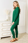 Zenana Lazy Days Full Size Long Sleeve Top and Leggings Set Loungewear Sets - Tophatter Daily Deals