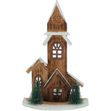 LED Wooden Christmas House with Trees | Light-Up Nordic House Ornament LED Light - Tophatter Daily Deals