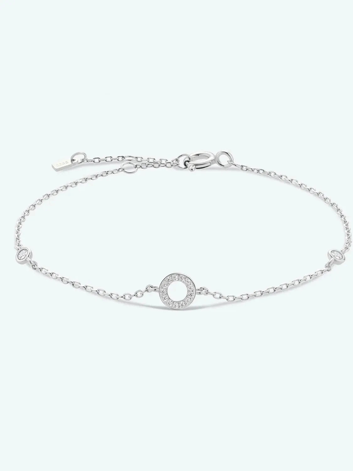 L To P Zircon 925 Sterling Silver Bracelet O-Silver One Size Bracelets - Tophatter Daily Deals