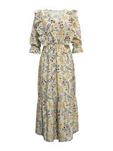 Floral Cutout Flounce Sleeve Dress Casual Dresses - Tophatter Daily Deals