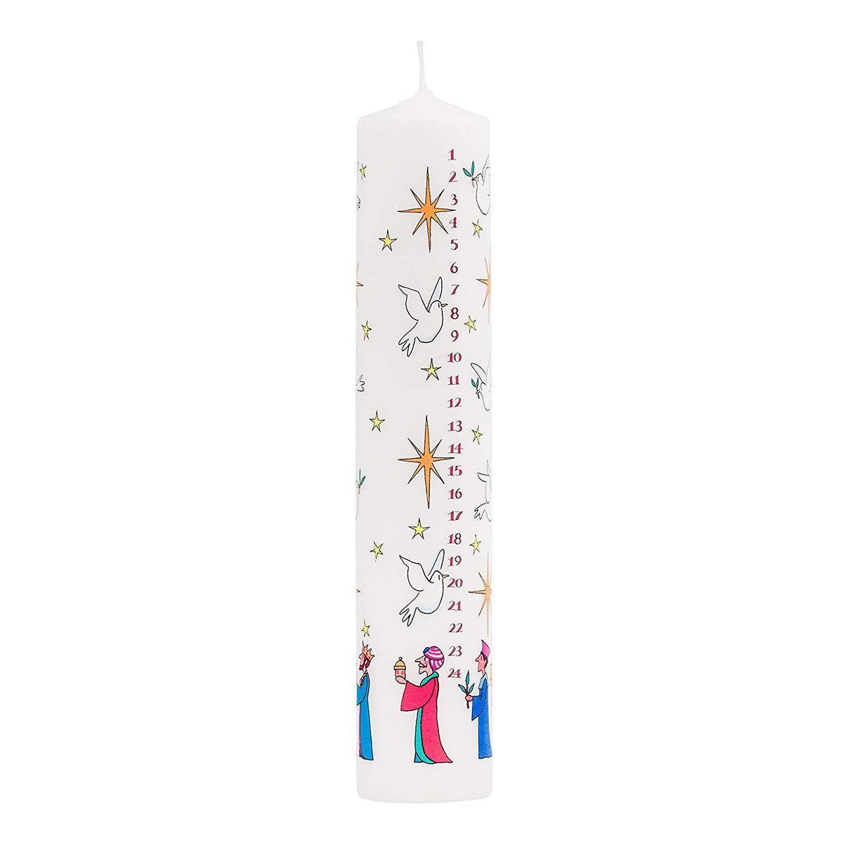 Traditional Countdown To Christmas Advent Dinner Pillar Candle ~ Wise Men Design (Large Size) Advent Candle - Tophatter Daily Deals