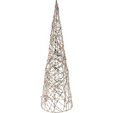 Gold Cone LED Christmas Tree | Warm White LED Pre-Lit Tree with Timer - 40cm Ornament - Tophatter Daily Deals