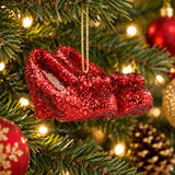 Ruby Slippers Christmas Tree Decoration, Gisela Graham Red Glitter Ornament 7cm Baubles - Tophatter Daily Deals
