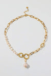 Pearl Pendant Chain Necklace Gold One Size Necklaces - Tophatter Daily Deals