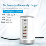 6-port Cylindrical Adapter 65W High-power Fast Charge 0 - Tophatter Daily Deals