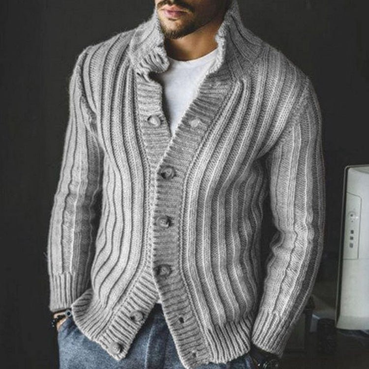 Warm Classic Men's Cardigan - Shawl Collar, Wool Blend 3D Changing Face Moving Picture Frame - Tophatter Daily Deals