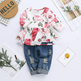 Autumn Long-sleeved Cotton Printed European And American Children's Suits Pink 0 - Tophatter Daily Deals