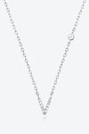 V To Z Zircon 925 Sterling Silver Necklace V Silver One Size Necklaces - Tophatter Daily Deals