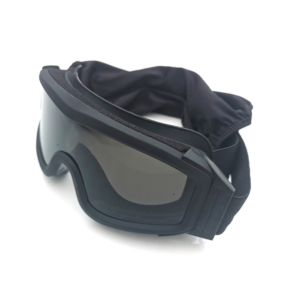 Against Wind And Sand Anti-shock Off-road Glasses Labor Protection Mirror Black Frame Gray Piece 0 - Tophatter Daily Deals