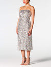 Sequin Straight Neck Midi Wrap Dress Cocktail Dresses - Tophatter Daily Deals