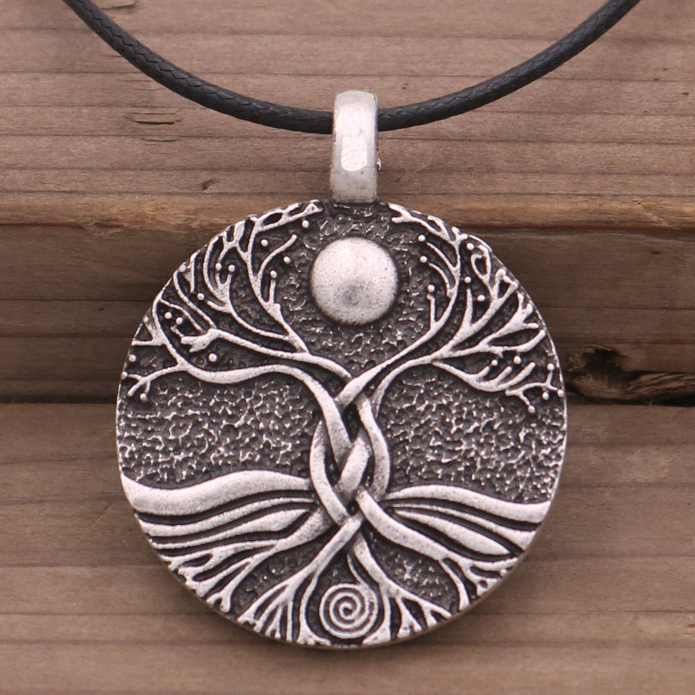 Ancient Moon World Tree Pendant European And American Fashion Jewelry Ancient silver 0 - Tophatter Daily Deals