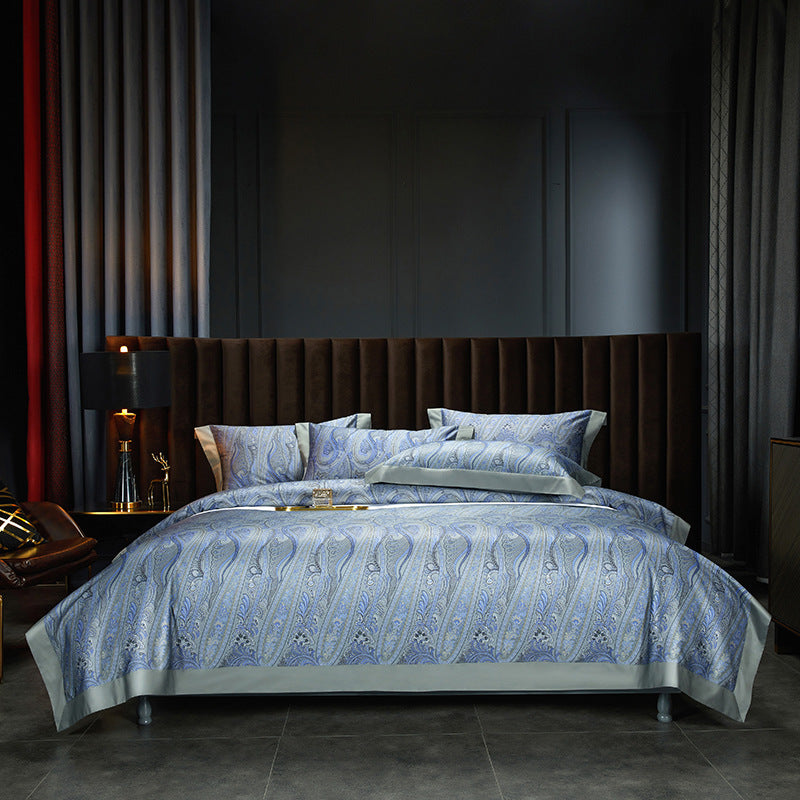 140 Cotton Satin Digital Printed Four-piece Bedding Set Flower Season 0 - Tophatter Daily Deals