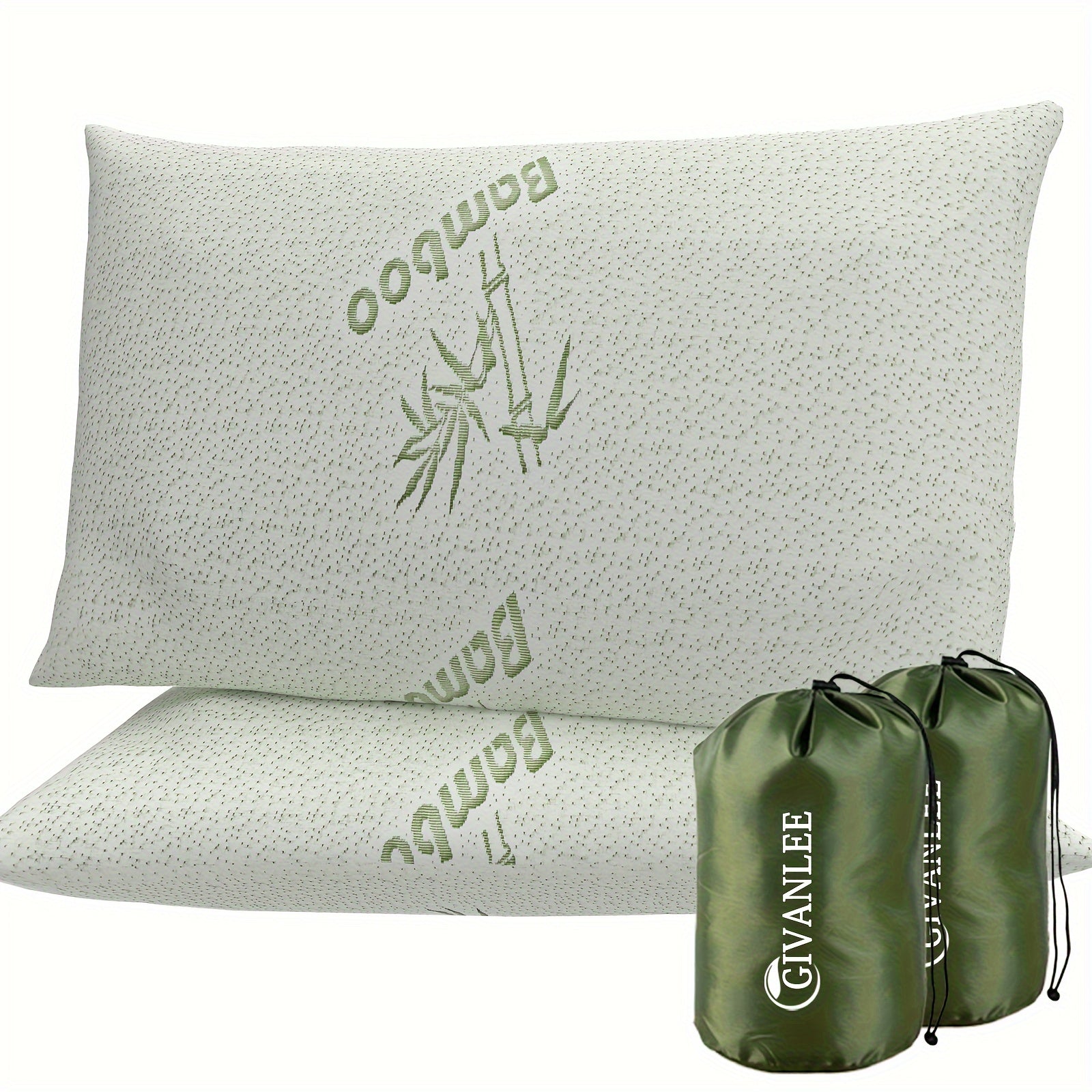Camping Pillow Shredded Memory Foam Travel (2 Pack) Camp Furniture - Tophatter Daily Deals