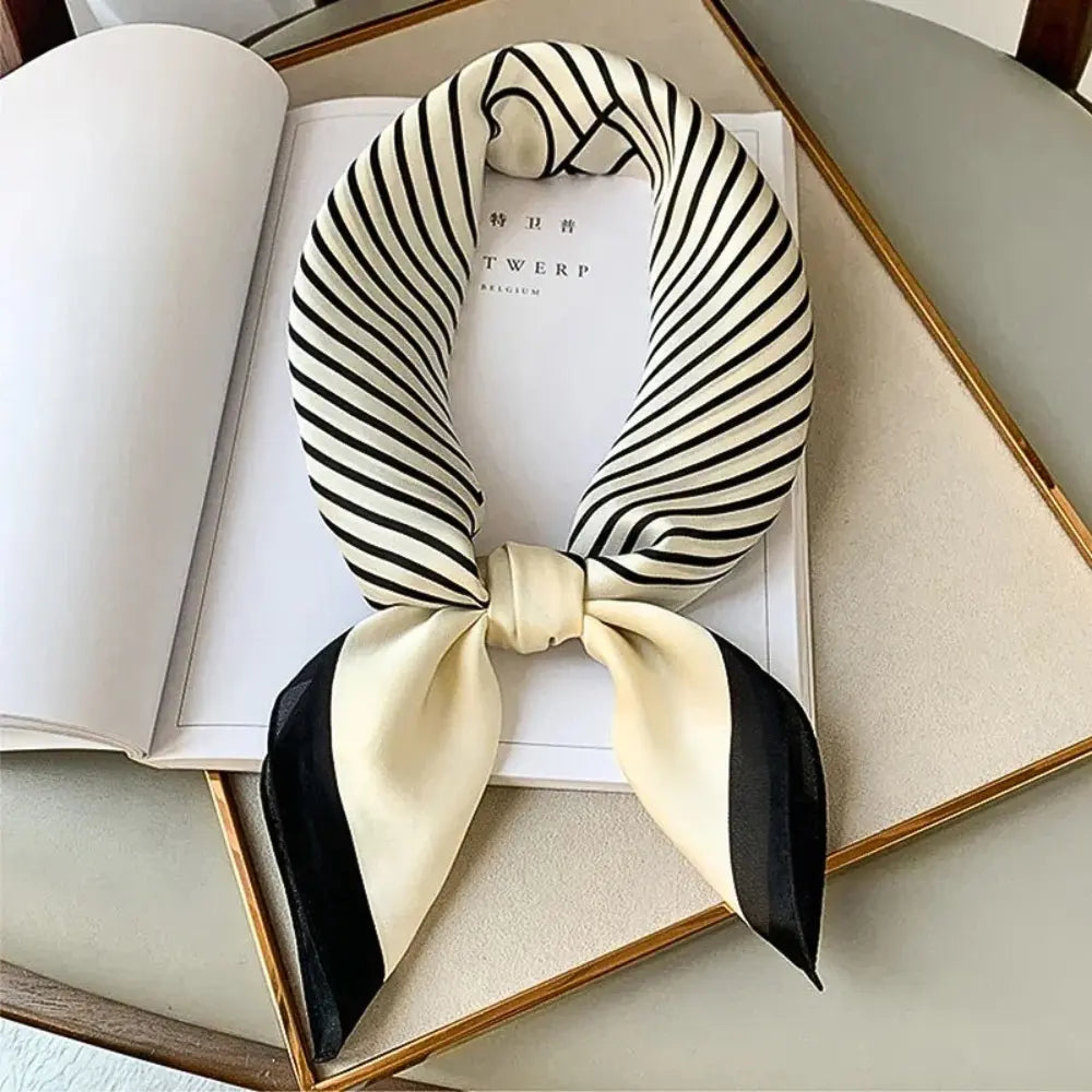 Soft Versatile Women's Silk Scarf - Narrow, Everyday Wear Beige One Size - Tophatter Daily Deals