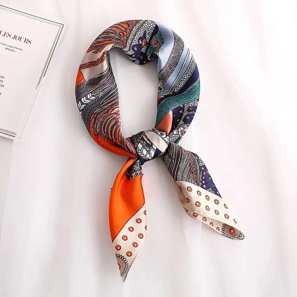 Soft Versatile Women's Silk Scarf - Narrow, Everyday Wear Orange One Size - Tophatter Daily Deals