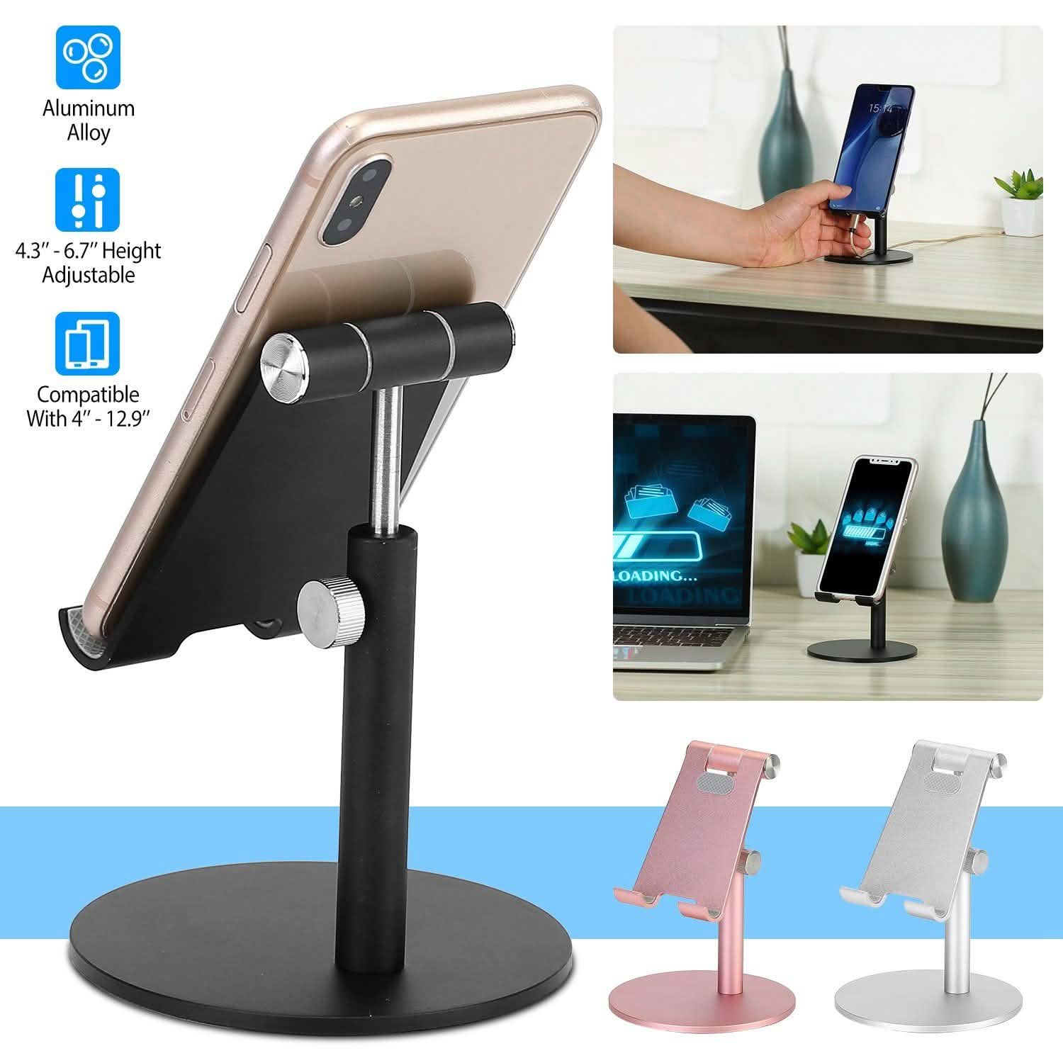 Cellphone Stand Universal No-Slip Aluminum Alloy Thick Case Friendly Mobile Accessories - Tophatter Daily Deals