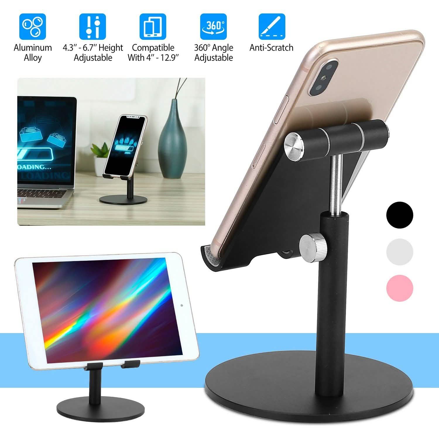 Cellphone Stand Universal No-Slip Aluminum Alloy Thick Case Friendly Mobile Accessories - Tophatter Daily Deals