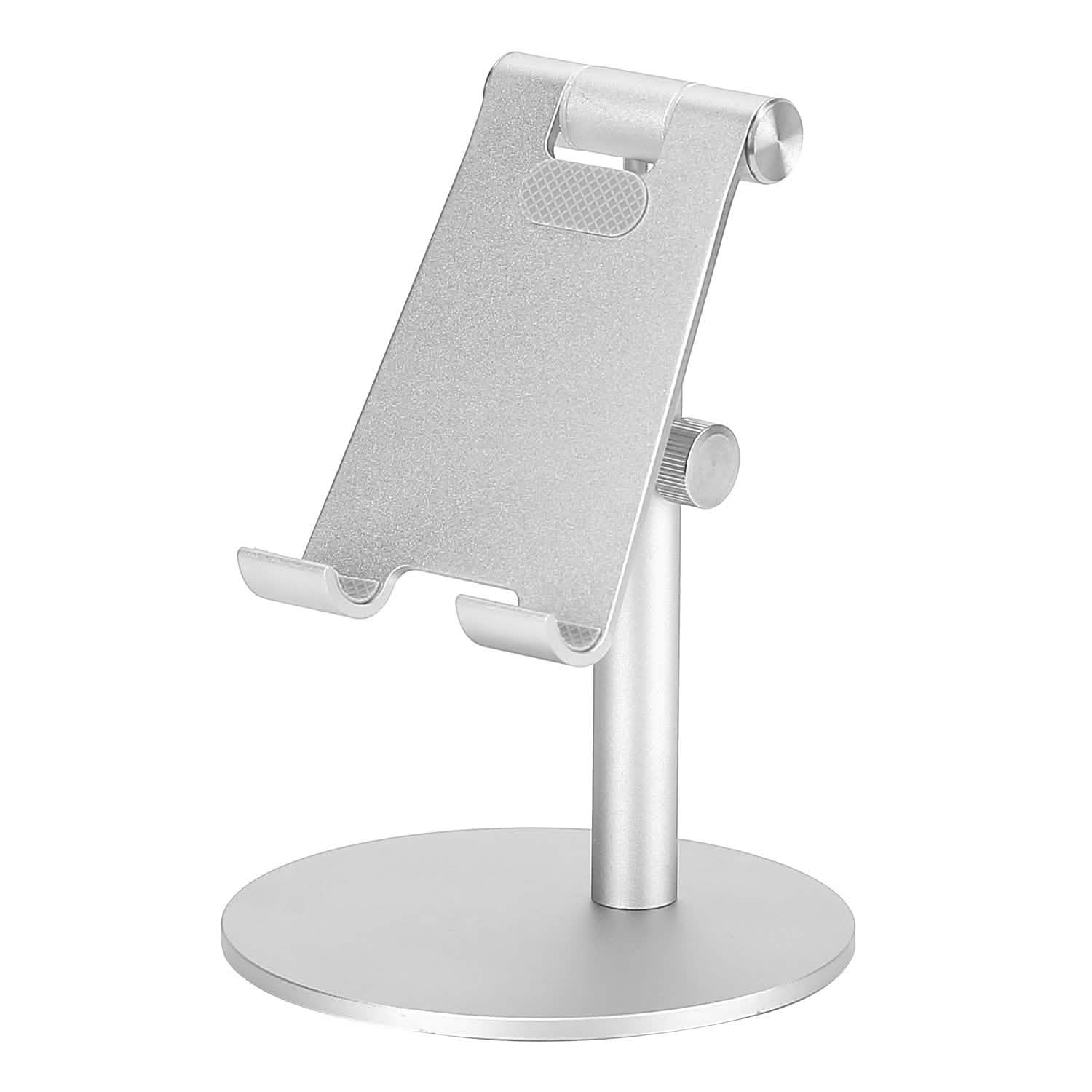 Cellphone Stand Universal No-Slip Aluminum Alloy Thick Case Friendly Silver Mobile Accessories - Tophatter Daily Deals