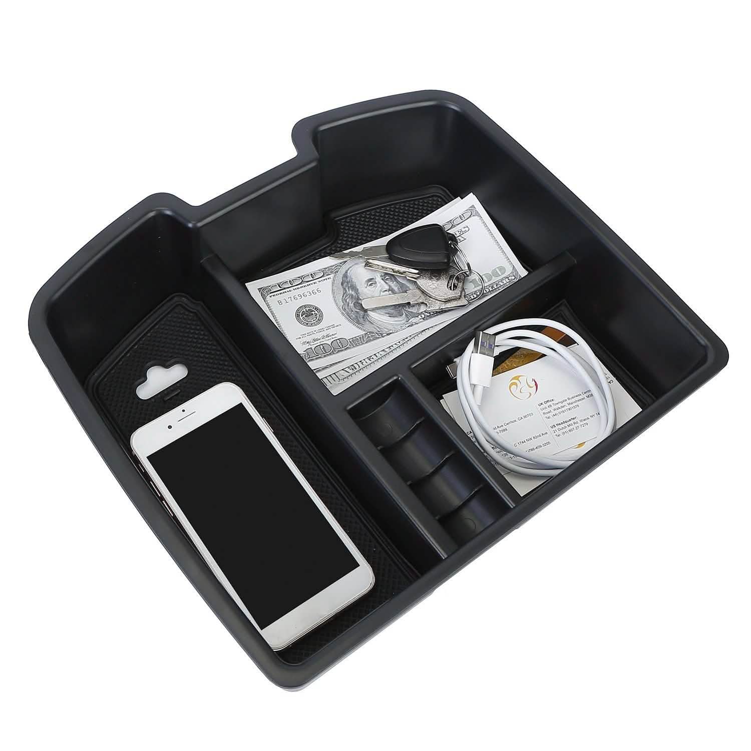 Center Console Storage Box Armrest Organizer Automotive - Tophatter Daily Deals