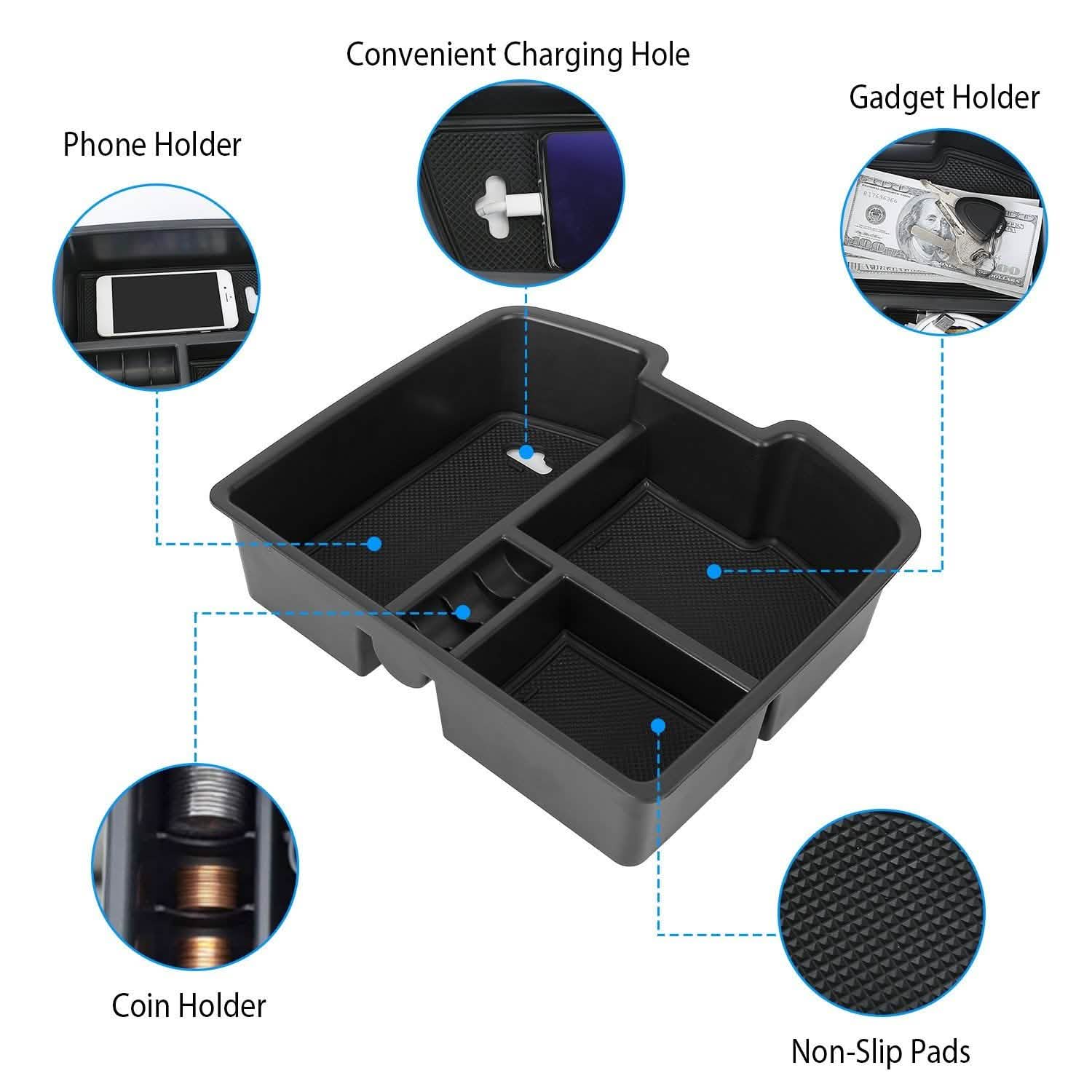 Center Console Storage Box Armrest Organizer Automotive - Tophatter Daily Deals