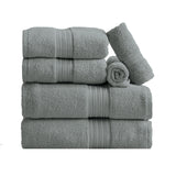 Cotton Terry Bath Towel Set - Cooper Collection 6 Piece Set Steel Blue Bath - Tophatter Daily Deals
