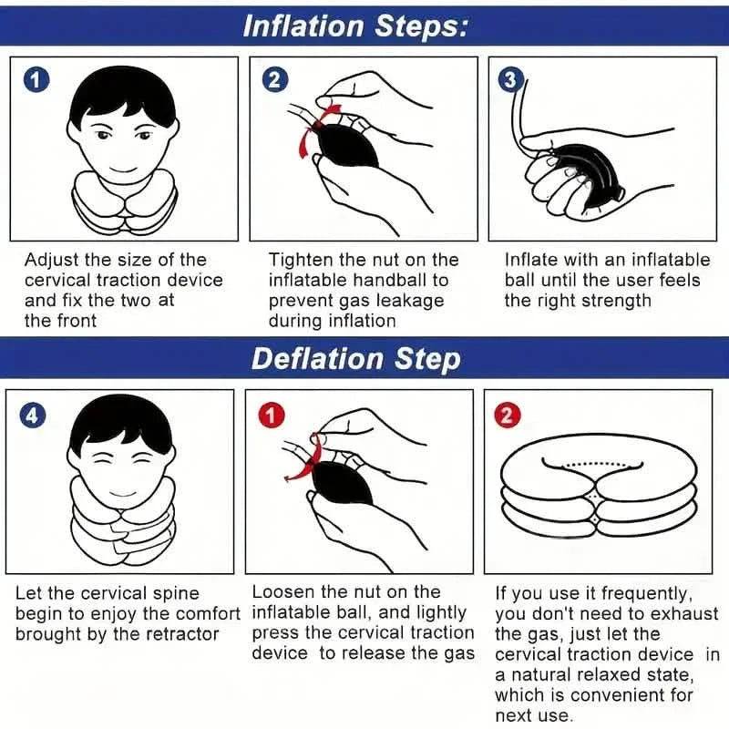 Cervical Neck Traction Device Inflatable Neck Stretcher Health & Wellness - Tophatter Daily Deals