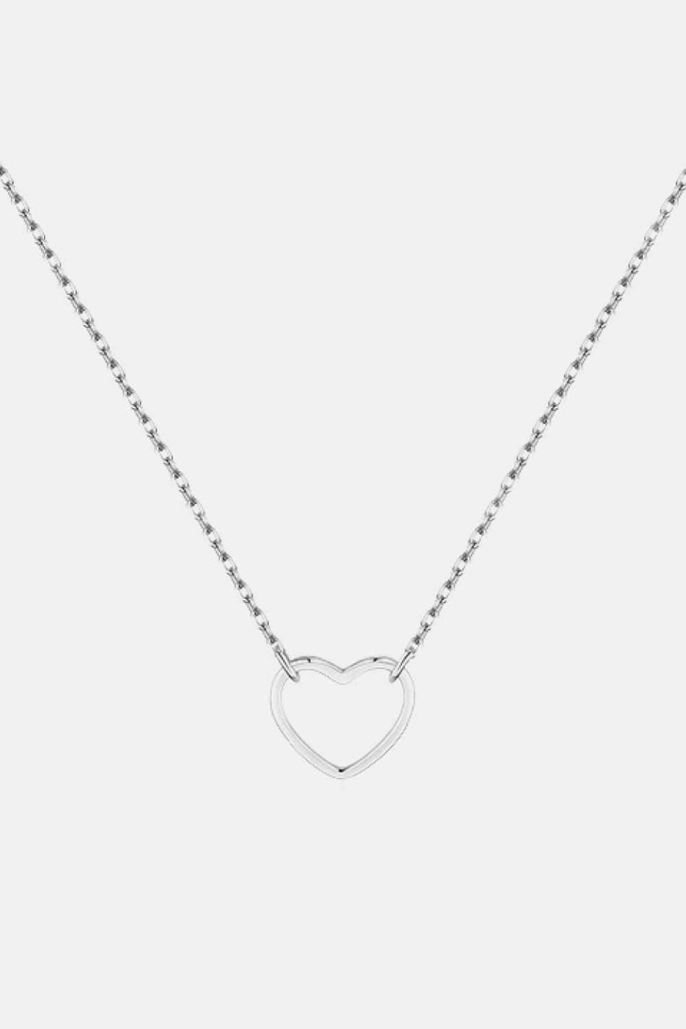 925 Sterling Silver Heart Shape Pendant Necklace Silver One Size Necklaces - Tophatter Daily Deals