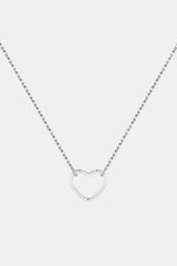 925 Sterling Silver Heart Shape Pendant Necklace Silver One Size Necklaces - Tophatter Daily Deals