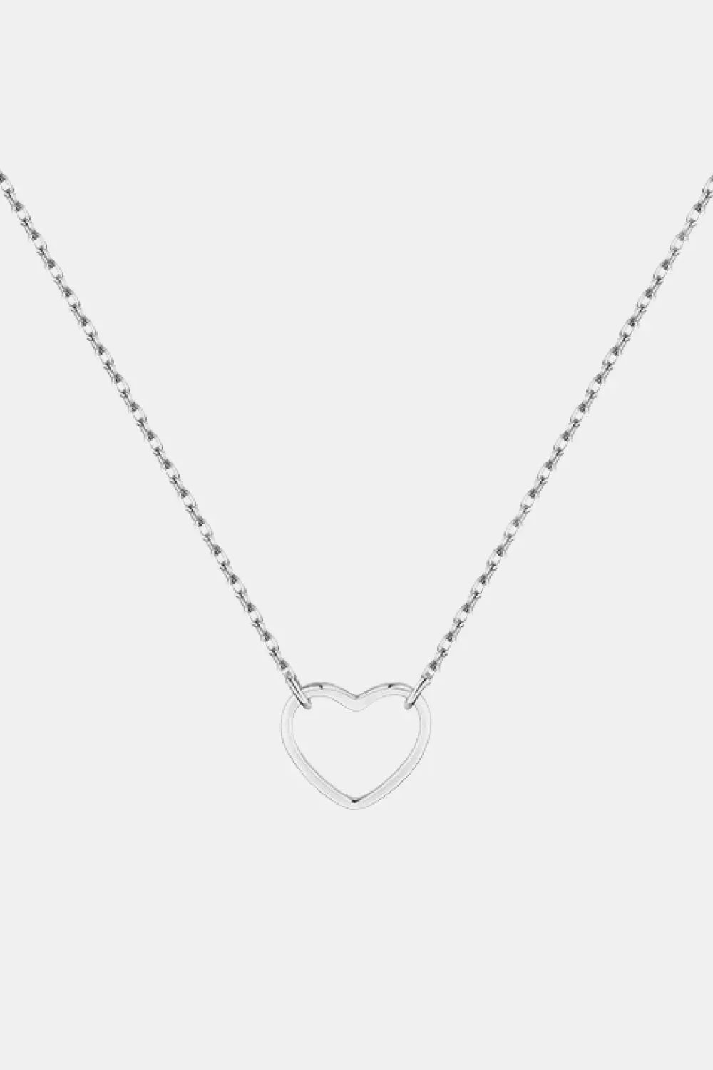 925 Sterling Silver Heart Shape Pendant Necklace Silver One Size Necklaces - Tophatter Daily Deals