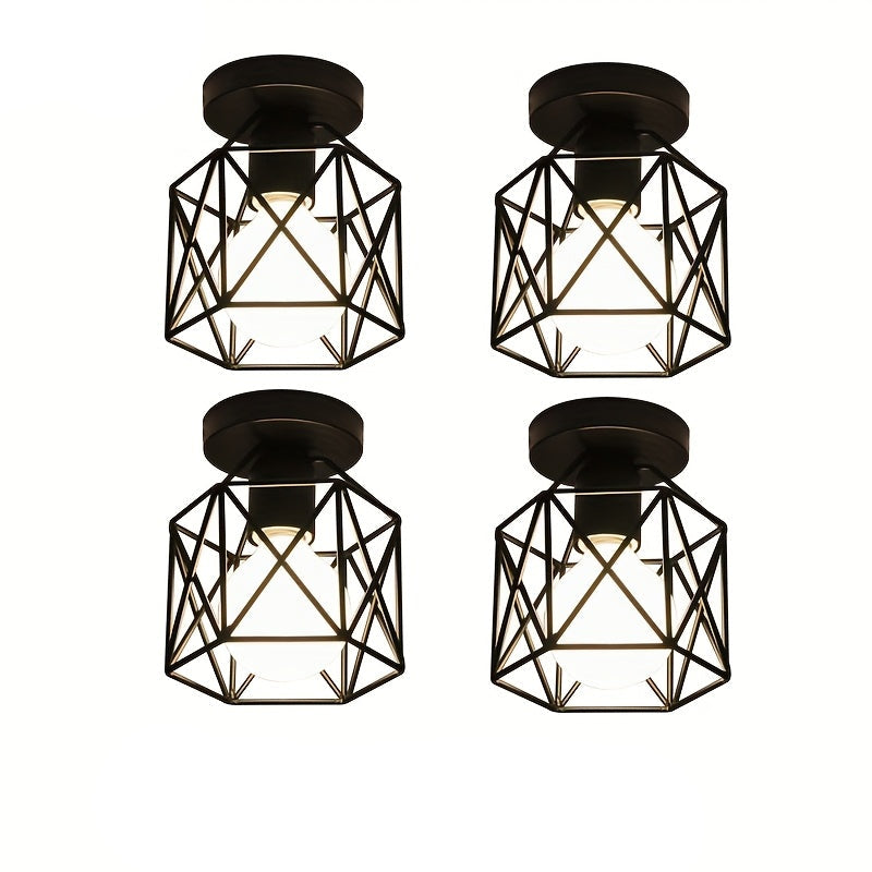 Ceiling Lights Geometric Metal Fixtures (4PCS) Ceiling Light Fixtures - Tophatter Daily Deals