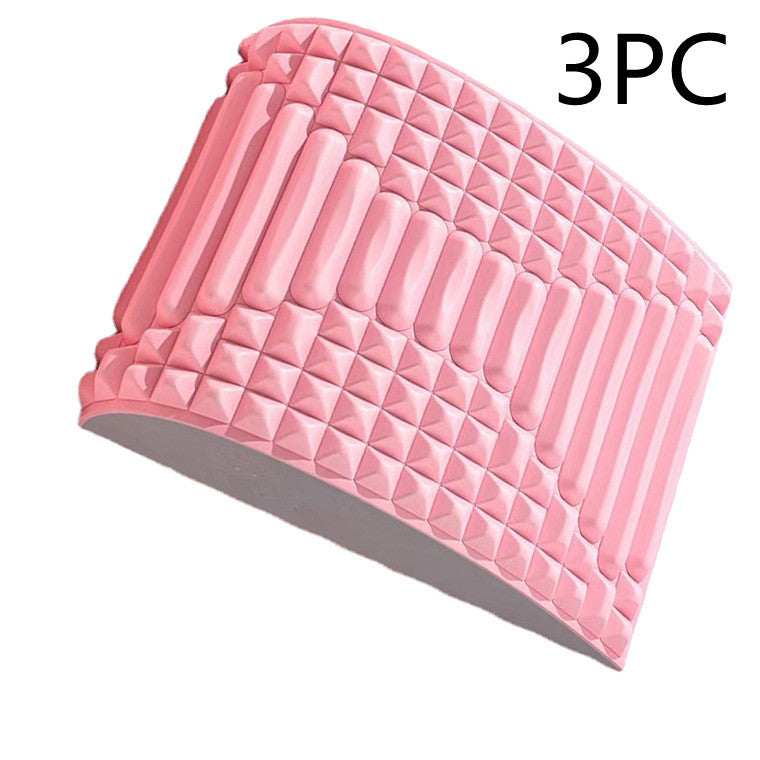 Back Stretcher Pillow Neck Lumbar Support Massager For Neck Waist Back Sciatica Herniated Disc Pain Relief Massage Relaxation Pink 3PC 0 - Tophatter Daily Deals