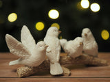 Winter Birds on Branch Figurine | 5 Birds Wildlife Christmas Ornament - 15cm Ornament - Tophatter Daily Deals