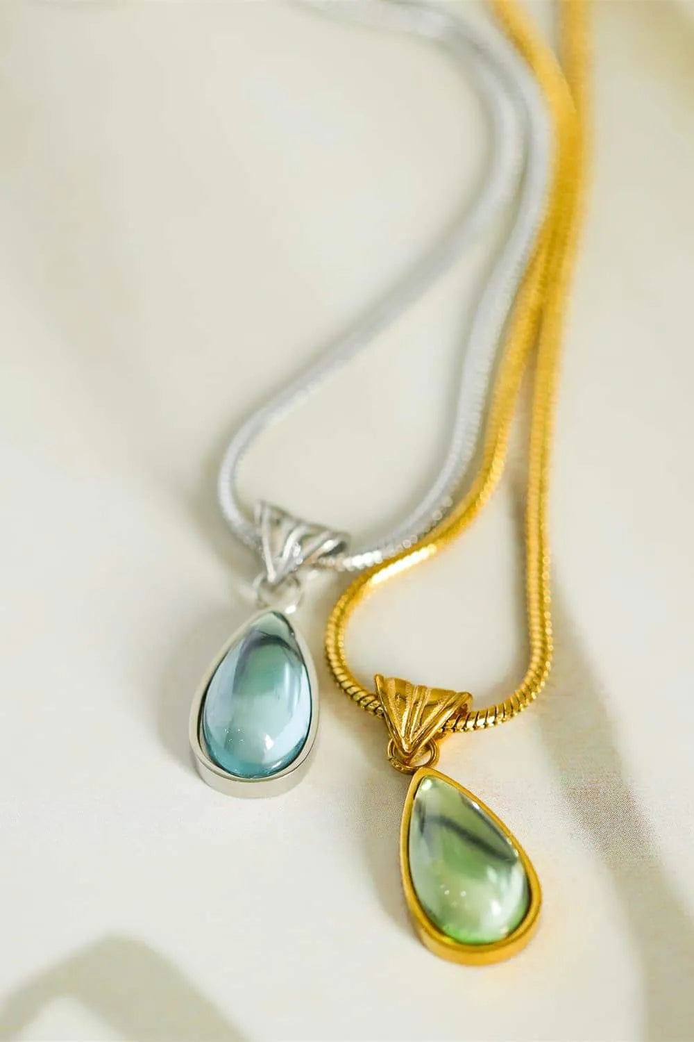 Teardrop Shape Titanium Steel Pendant Necklace Necklaces - Tophatter Daily Deals