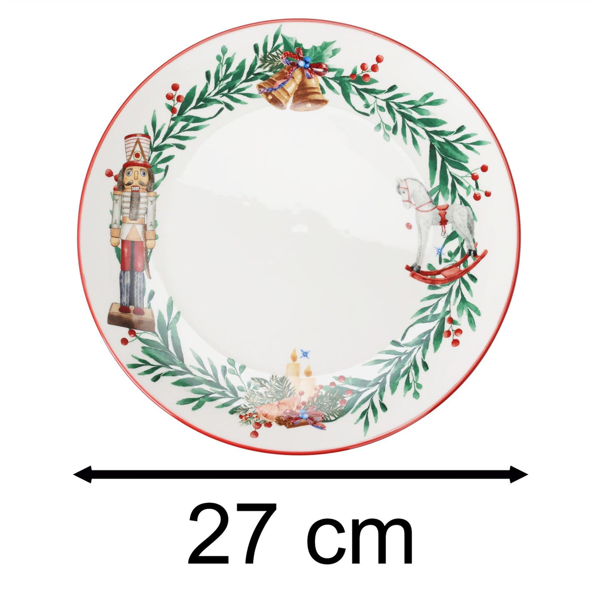Christmas Nutcracker Plate | Traditional Festive Round Ceramic Plate - 27cm Plate - Tophatter Daily Deals