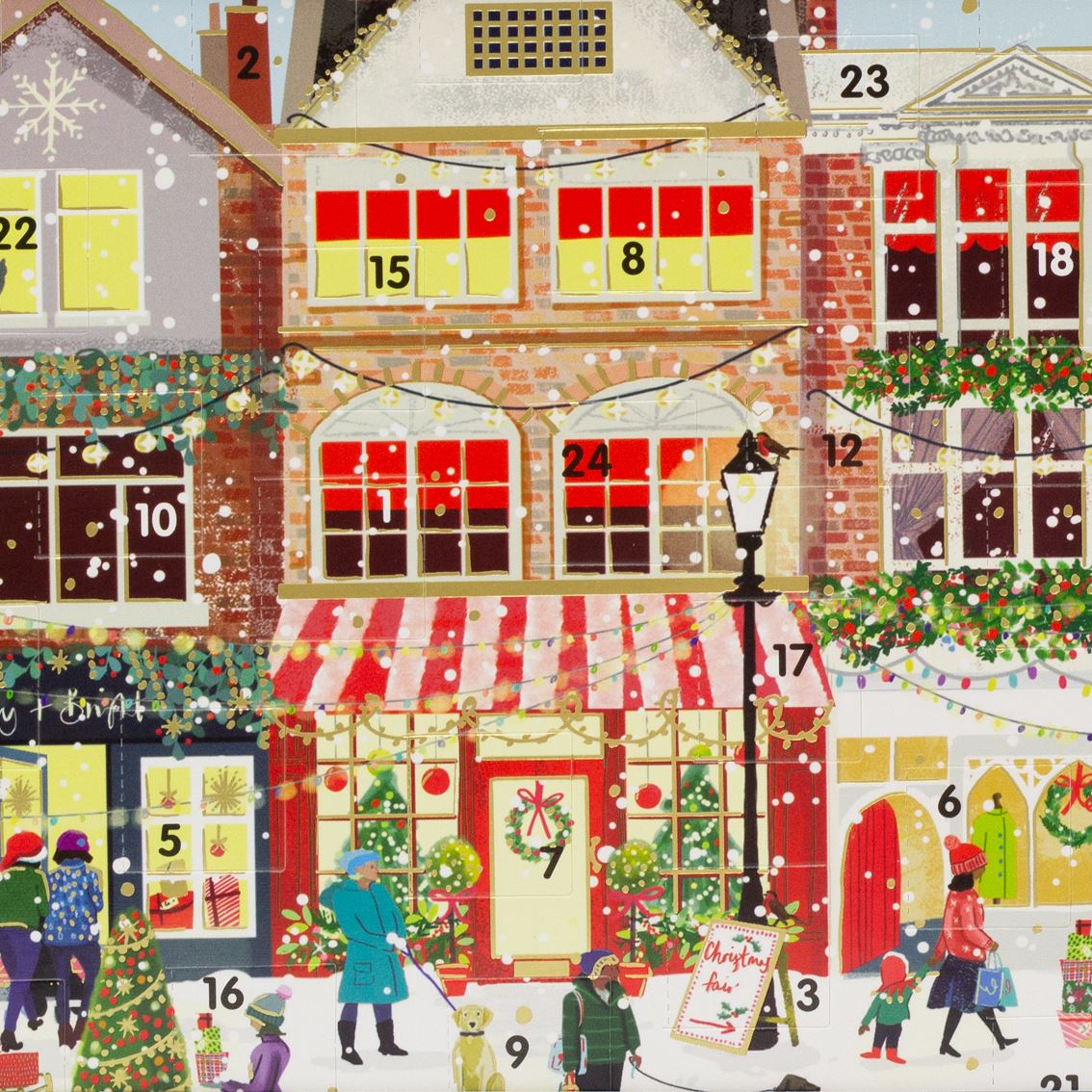 Festive Street Christmas Advent Calendar | Traditional Picture Advent Calendar Advent Calendar - Tophatter Daily Deals