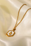 18K Gold Plated Snake Geometric Pendant Necklace Necklaces - Tophatter Daily Deals