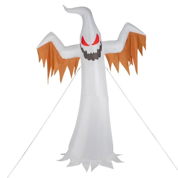Inflatable 12ft Ghost LED Flames Flashing Eyes Halloween 3D Changing Face Moving Picture Frame - Tophatter Daily Deals
