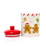 Ceramic Gingerbread Christmas Storage Jar | Biscuit Barrel with Lid - 18cm Jar - Tophatter Daily Deals