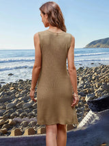 Pocketed Slit V-Neck Sleeveless Dress Casual Dresses - Tophatter Daily Deals