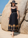 Embroidered Scoop Neck Midi Cami Dress Black Casual Dresses - Tophatter Daily Deals