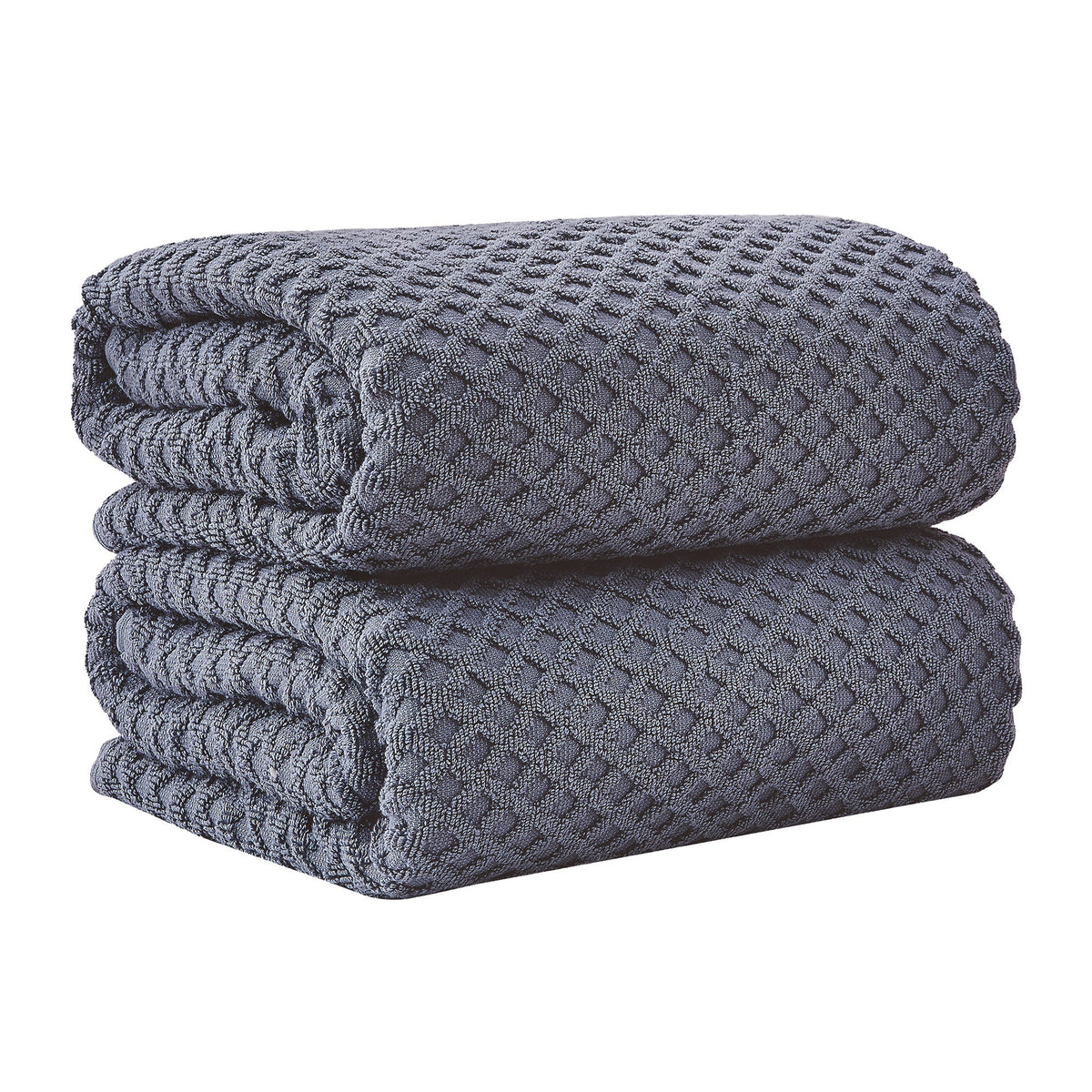 Cotton Diamond Waffle Weave Bath Towel Set - Grayson Collection Bath Sheet (Pack of 2) Chambray Blue Bath - Tophatter Daily Deals
