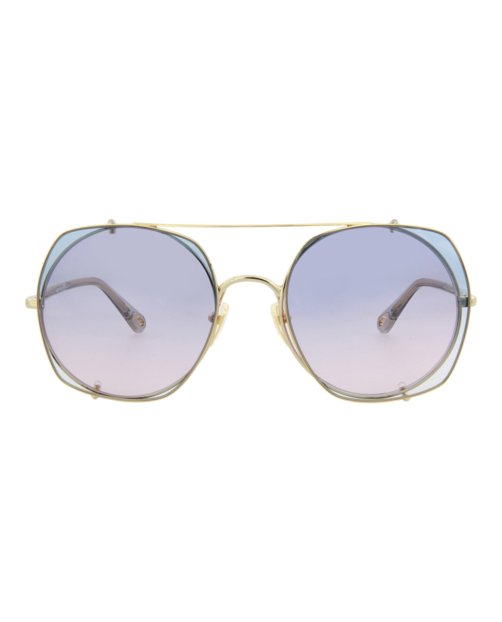 Chloé Square-Frame Metal Sunglasses Gold Sunglasses - Tophatter Daily Deals