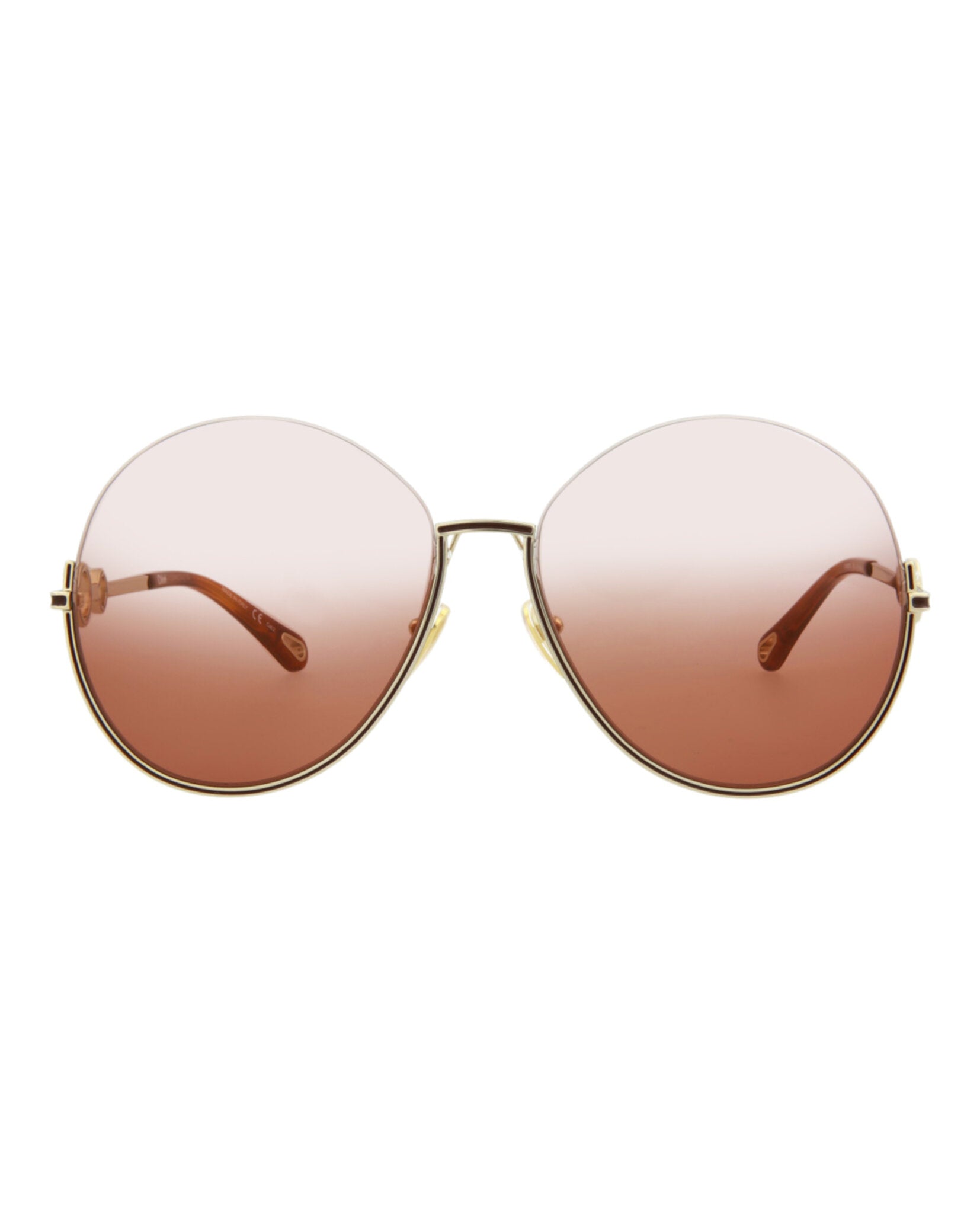 Chloé Round-Frame Metal Sunglasses Gold Sunglasses - Tophatter Daily Deals