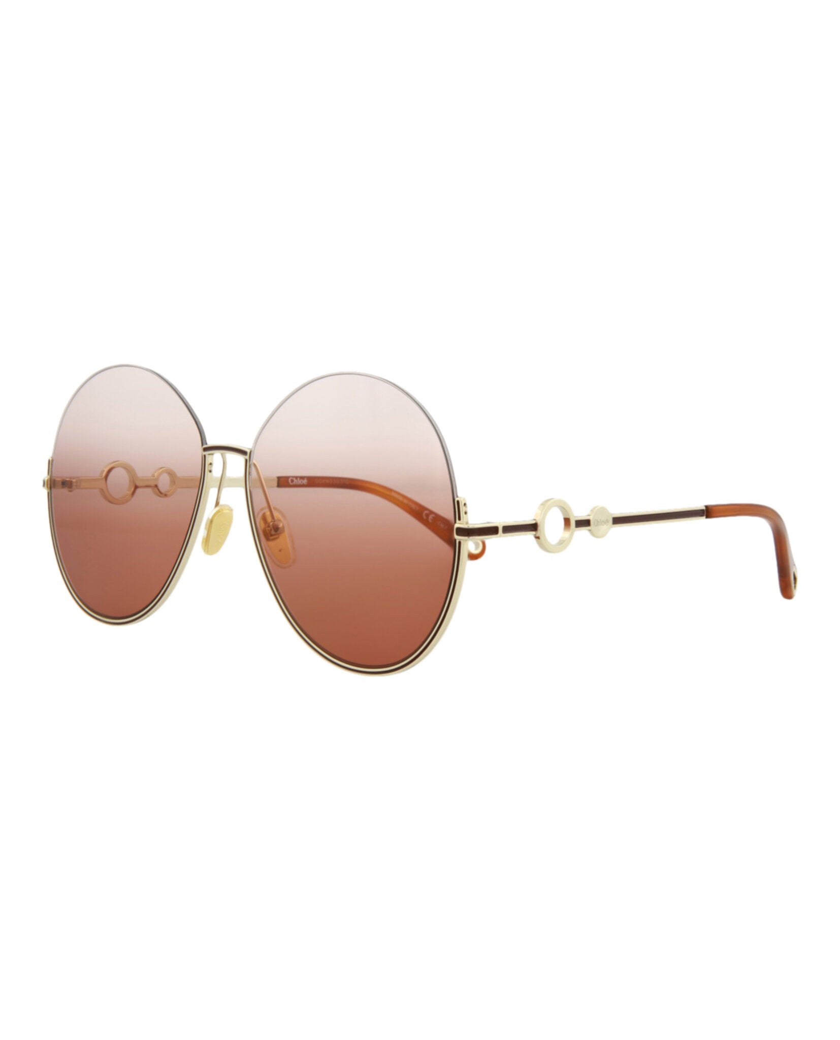 Chloé Round-Frame Metal Sunglasses Sunglasses - Tophatter Daily Deals