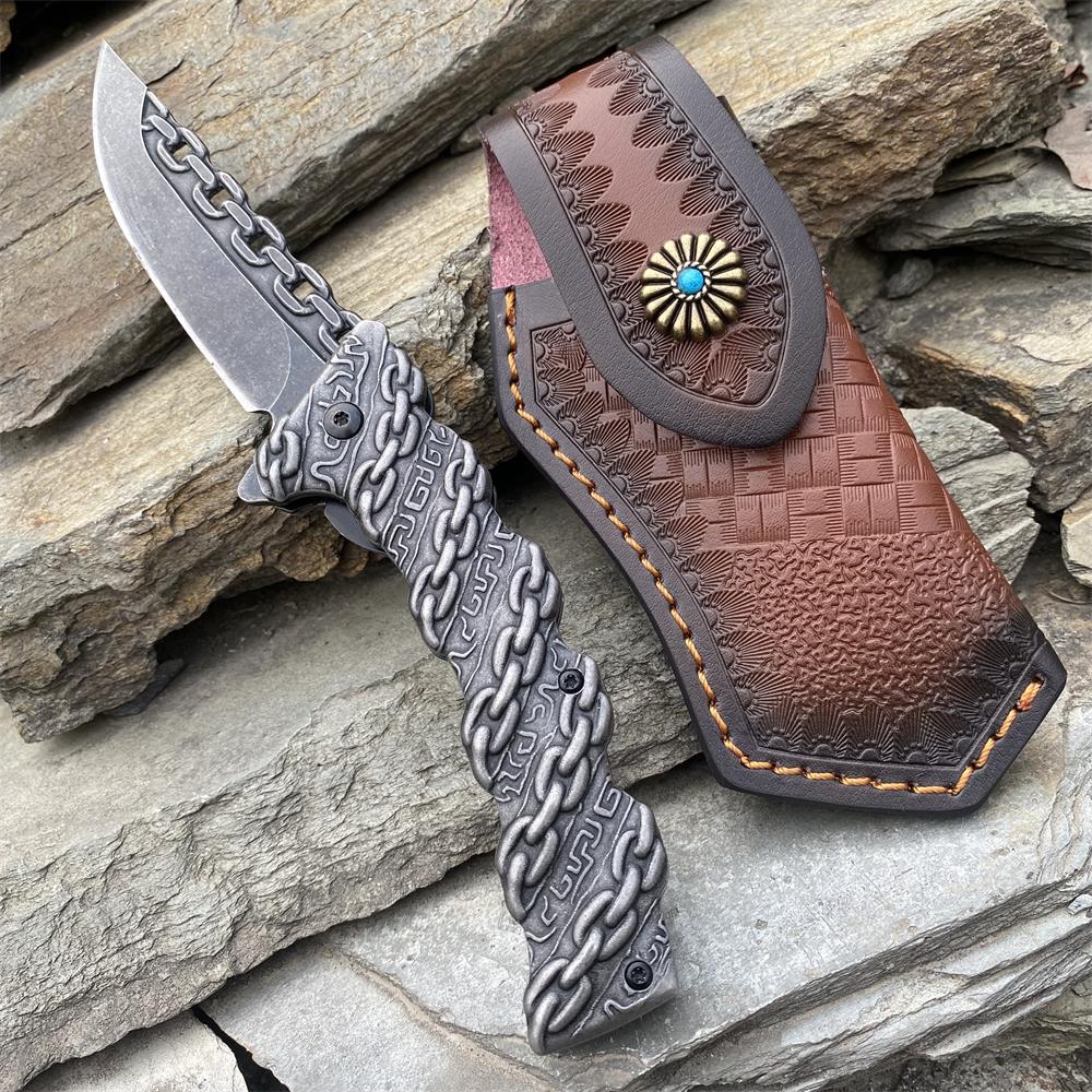 Cool Punk Knife Chain Folding Knife Knife & Case - Tophatter Daily Deals
