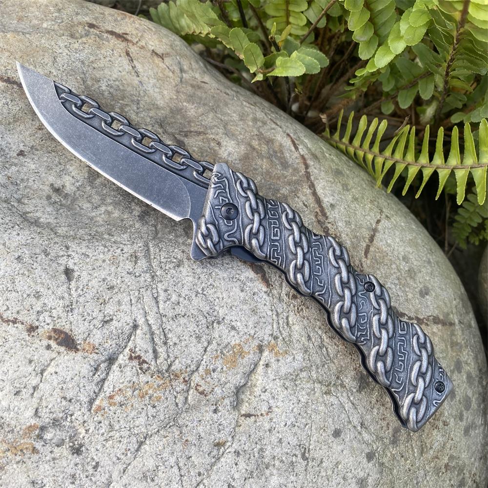 Cool Punk Knife Chain Folding Knife Knife Only - Tophatter Daily Deals