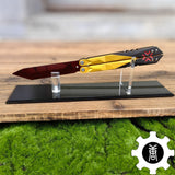 Metal Champion Butterfly Knife Blunt Blade Balisong Trainer Display Fan Art Champion (Red) & Acrylic Stand - Tophatter Daily Deals