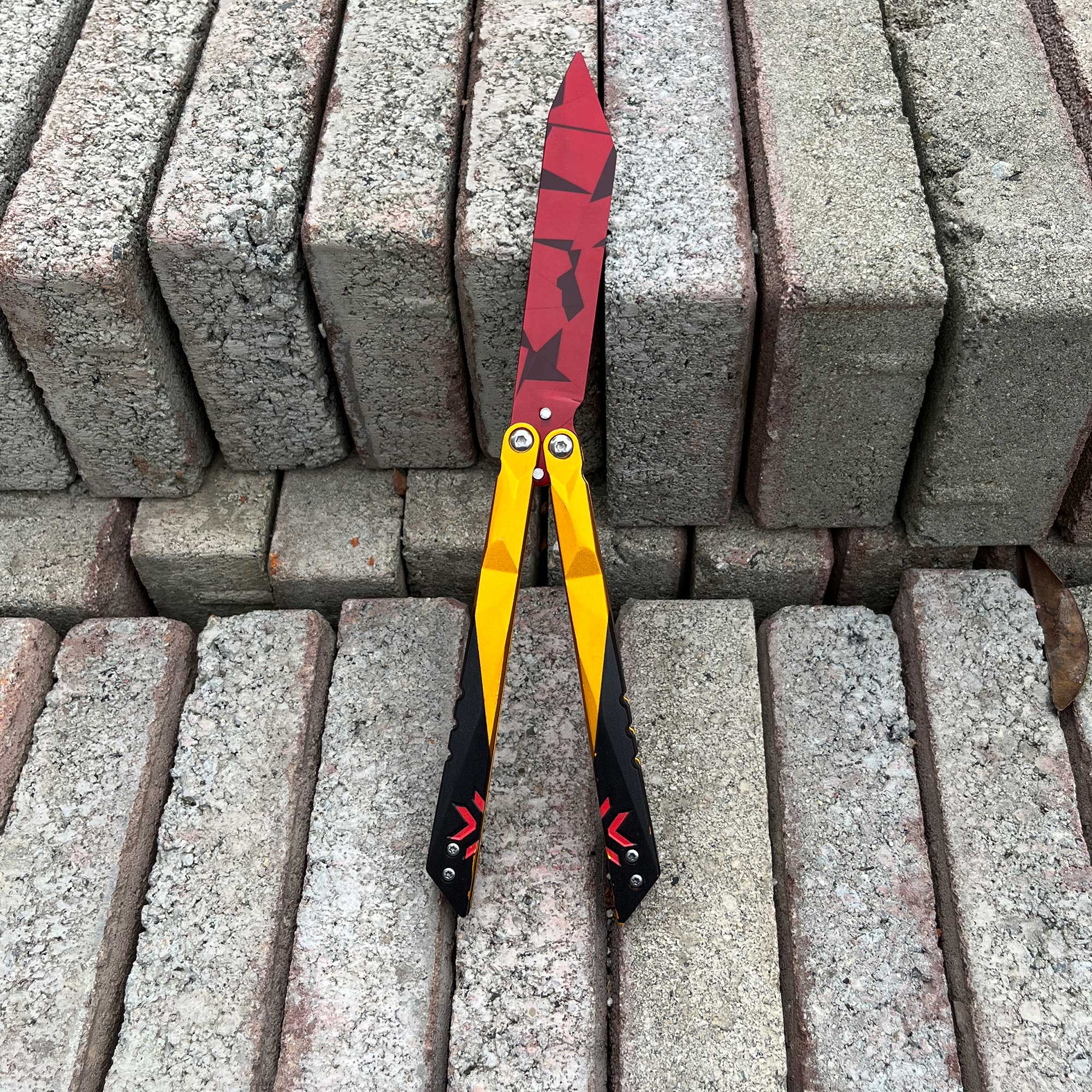 Metal Champion Butterfly Knife Blunt Blade Balisong Trainer Display Fan Art - Tophatter Daily Deals