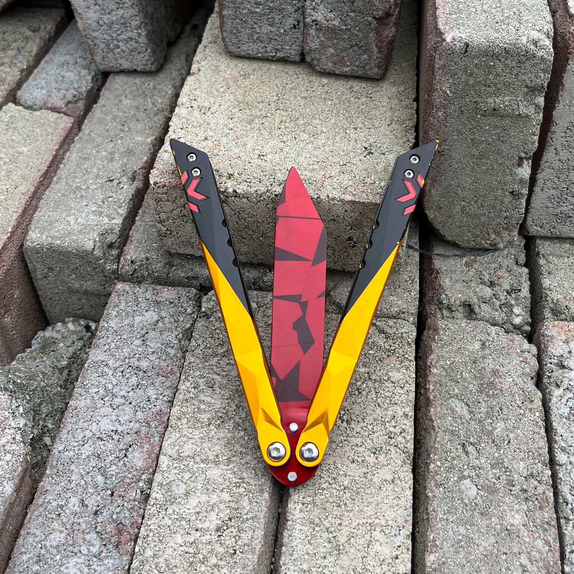 Metal Champion Butterfly Knife Blunt Blade Balisong Trainer Display Fan Art - Tophatter Daily Deals